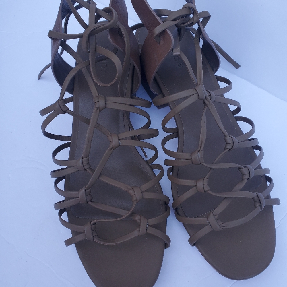Vince Woman's Beaumont Knotted Leather Gladiator Strappy Sandals Brown Sz 10M - Picture 3 of 14
